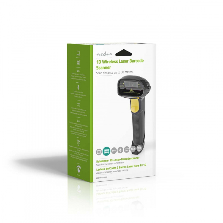 Nedis Barcodescanner | Laser | Draadloos | 1D Lineair | Batterij Gevoed / USB Gevoed | USB-dongle