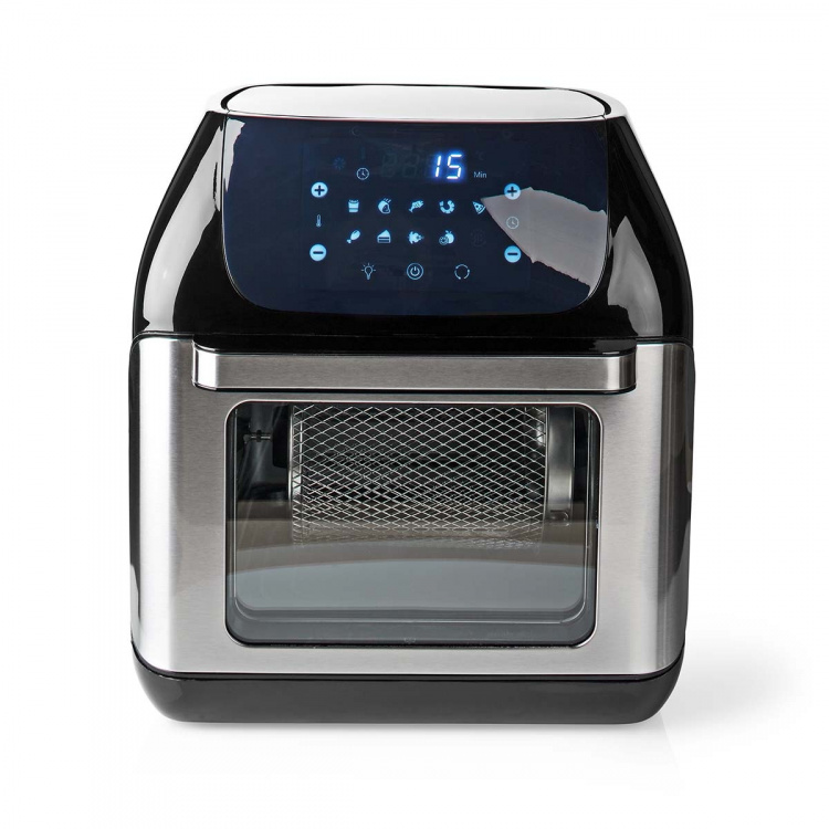 Nedis Heteluchtfriteuse | 12 l | Tijdschakelaar: 60 min | Aantal vooraf ingestelde programma\'s: 9 | Digitaal | Zwart Nedis Heteluchtfriteuse | 12 l | Tijdschakelaar: 60 min | Aantal vooraf ingestelde programma\'s: 9 | Digitaal | Zwart