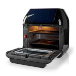 Nedis Heteluchtfriteuse | 12 l | Tijdschakelaar: 60 min | Aantal vooraf ingestelde programma\'s: 9 | Digitaal | Zwart Nedis Heteluchtfriteuse | 12 l | Tijdschakelaar: 60 min | Aantal vooraf ingestelde programma\'s: 9 | Digitaal | Zwart