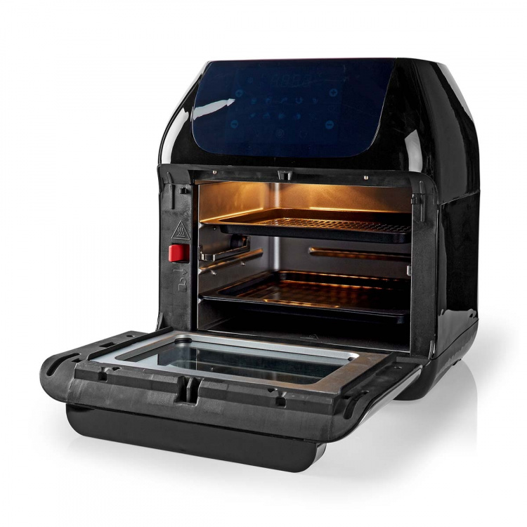 Nedis Heteluchtfriteuse | 12 l | Tijdschakelaar: 60 min | Aantal vooraf ingestelde programma\'s: 9 | Digitaal | Zwart Nedis Heteluchtfriteuse | 12 l | Tijdschakelaar: 60 min | Aantal vooraf ingestelde programma\'s: 9 | Digitaal | Zwart