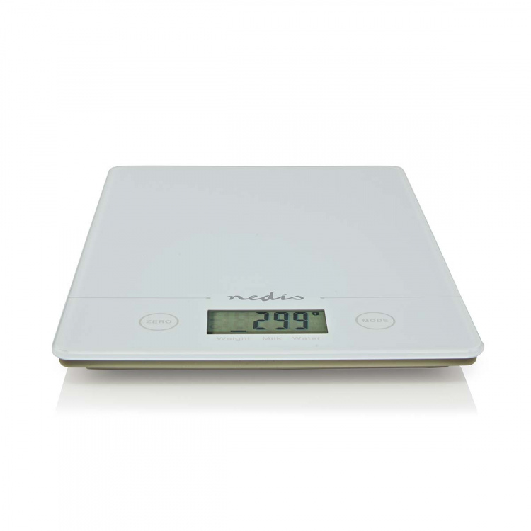 Nedis Keukenweegschaal | Digitaal | Glas / Kunststof | CR 2032 Batterij | Wit