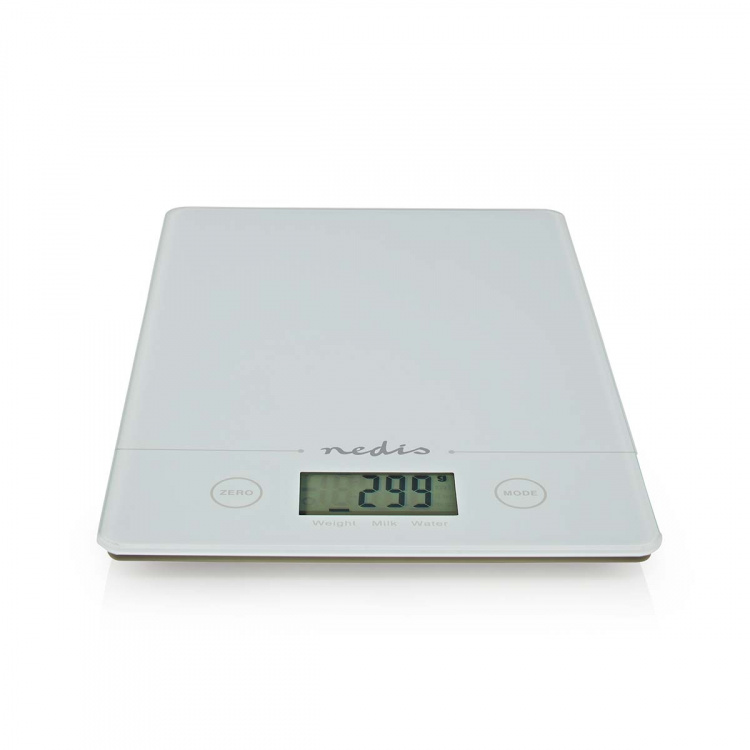 Nedis Keukenweegschaal | Digitaal | Glas / Kunststof | CR 2032 Batterij | Wit