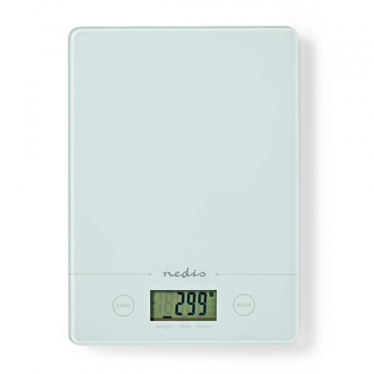 Nedis Keukenweegschaal | Digitaal | Glas / Kunststof | CR 2032 Batterij | Wit