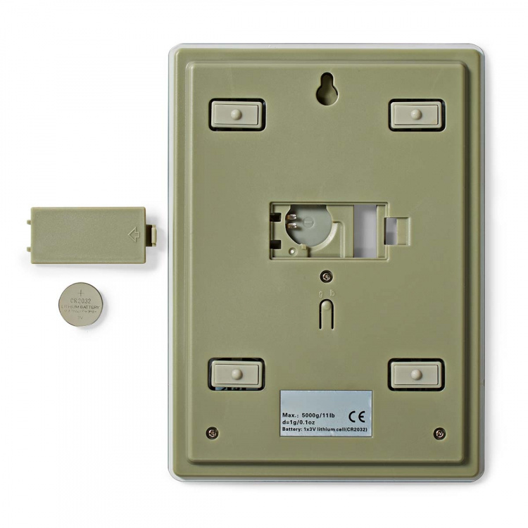 Nedis Keukenweegschaal | Digitaal | Glas / Kunststof | CR 2032 Batterij | Wit