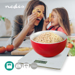 Nedis Keukenweegschaal | Digitaal | Glas / Kunststof | CR 2032 Batterij | Wit