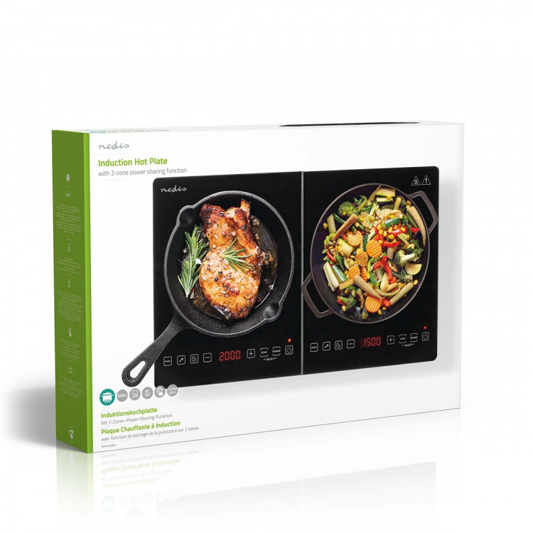 Nedis Inductiekookplaat | Kookzones: 2 | 3500 W | Oververhittingsbeveiliging | Zwart | Tijdschakelaar | Turbo-actie | Kinderslot Nedis Inductiekookplaat | Kookzones: 2 | 3500 W | Oververhittingsbeveiliging | Zwart | Tijdschakelaar | Turbo-actie | Kinderslot