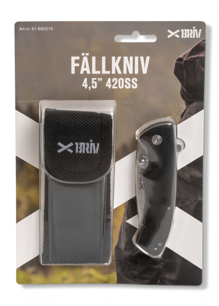 Jaktfällkniv Black 4,5