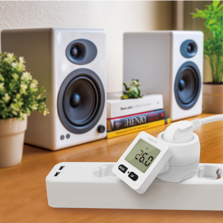 LogiLink Energimätare med kostnadsberäkning Roterbar display LogiLink Energimätare med kostnadsberäkning Roterbar display