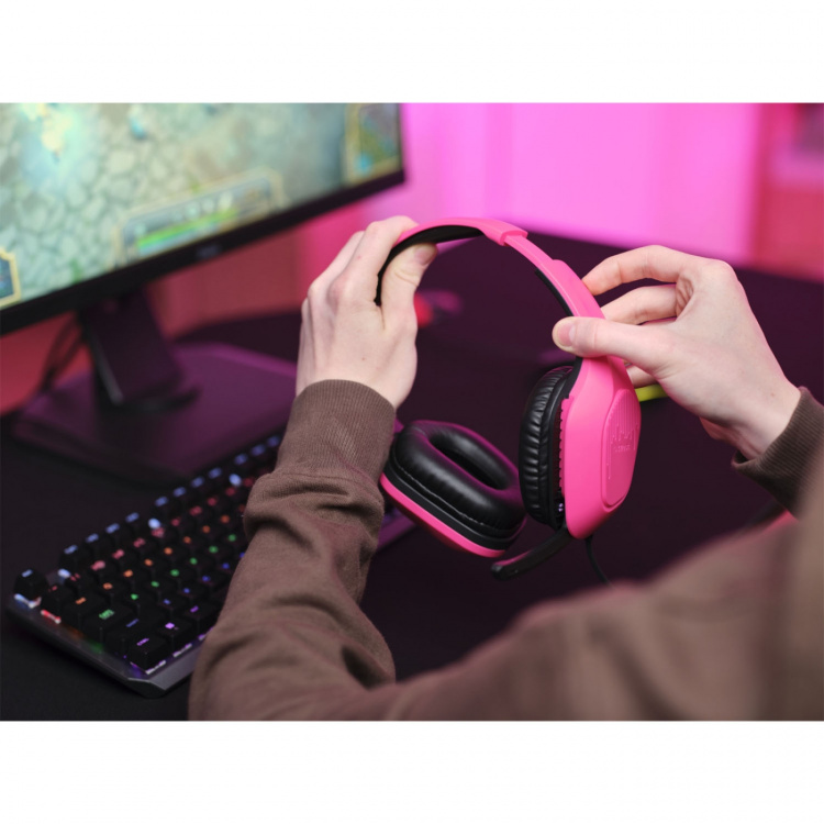 Trust GXT 415P Zirox Gaming Headset Rosa