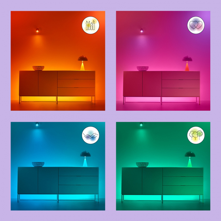 WiZ WiFi Smart LED E27 40W Filament Färg + Varm-kallvit 470lm WiZ WiFi Smart LED E27 40W Filament Färg + Varm-kallvit 470lm