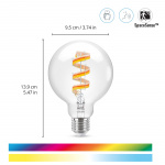 WiZ WiFi Smart LED E27 G95 40W Filament Färg + Varm-kallvit 470lm WiZ WiFi Smart LED E27 G95 40W Filament Färg + Varm-kallvit 470lm