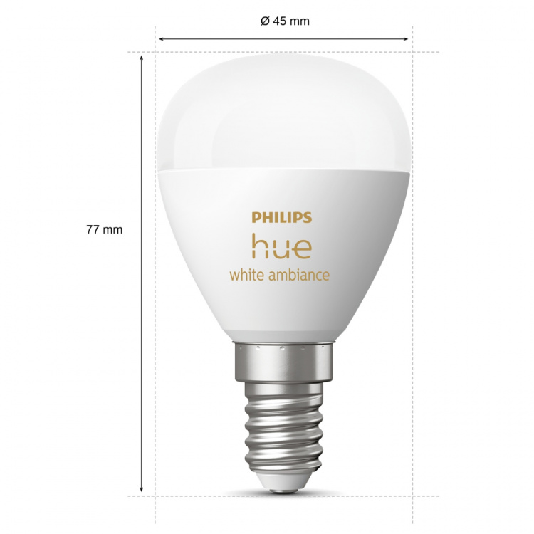 Philips Hue White Ambiance E14 Klot 2-pack Philips Hue White Ambiance E14 Klot 2-pack