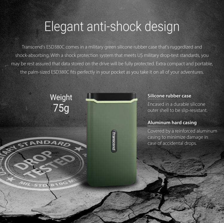 Transcend Portabel SSD ESD380C USB-C 2TB (R/W 2000 MB/s)