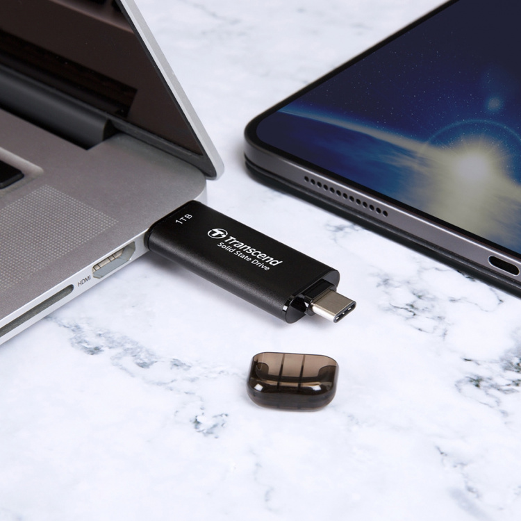 Transcend Portabel SSD ESD310C USB-C 256 GB (R1050/W950) Svart