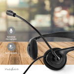 Nedis PC-Headset | On-Ear | Stereo | USB Type-A / USB Type-C™ | Inklapbare Microfoon | Zwart