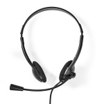Nedis PC-Headset | On-Ear | Stereo | USB Type-A / USB Type-C™ | Inklapbare Microfoon | Zwart