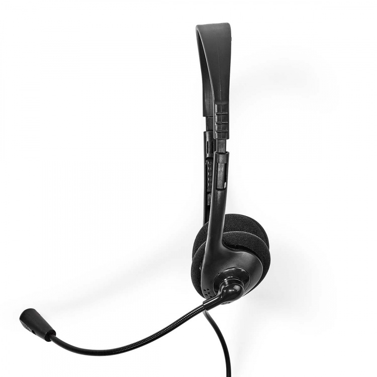 Nedis PC-Headset | On-Ear | Stereo | USB Type-A / USB Type-C™ | Inklapbare Microfoon | Zwart