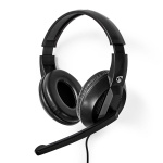 Nedis PC-Headset | Over-Ear | Stereo | USB Type-A / USB Type-C™ | Inklapbare Microfoon | Zwart Nedis PC-Headset | Over-Ear | Stereo | USB Type-A / USB Type-C™ | Inklapbare Microfoon | Zwart
