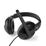 Nedis PC-Headset | Over-Ear | Stereo | USB Type-A / USB Type-C™ | Inklapbare Microfoon | Zwart Nedis PC-Headset | Over-Ear | Stereo | USB Type-A / USB Type-C™ | Inklapbare Microfoon | Zwart