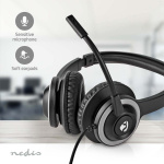 Nedis PC-Headset | On-Ear | Stereo | USB Type-A / USB Type-C™ | Inklapbare Microfoon | Zwart Nedis PC-Headset | On-Ear | Stereo | USB Type-A / USB Type-C™ | Inklapbare Microfoon | Zwart