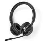 Nedis PC-Headset | On-Ear | Stereo | Bluetooth | Inklapbare Microfoon | Zwart