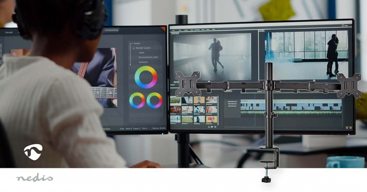 Nedis Monitorbeugel voor Bureaus | 2 Scherm(en) | 15 - 32  Nedis Monitorbeugel voor Bureaus | 2 Scherm(en) | 15 - 32