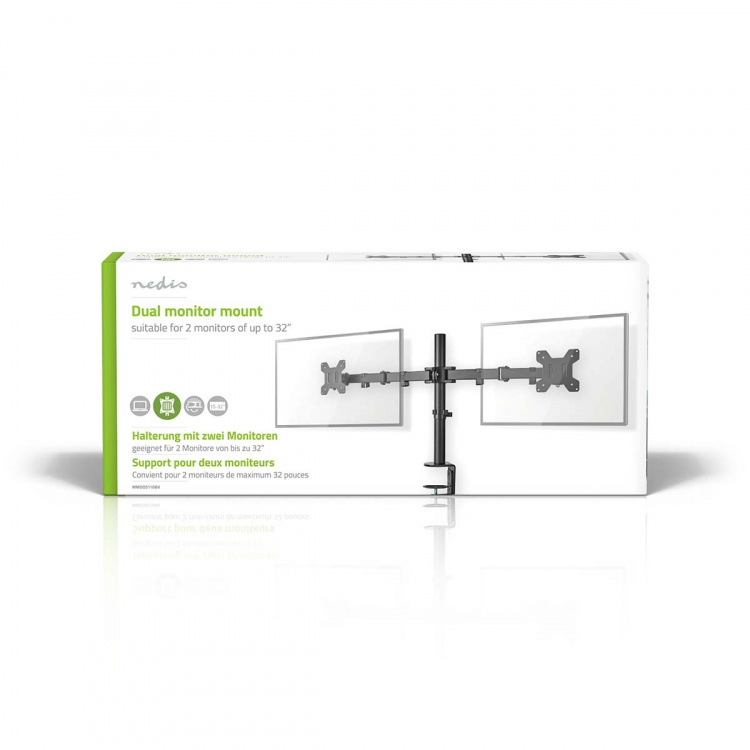 Nedis Monitorbeugel voor Bureaus | 2 Scherm(en) | 15 - 32  Nedis Monitorbeugel voor Bureaus | 2 Scherm(en) | 15 - 32