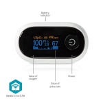 Nedis SmartLife Pulse Oximeter | Bluetooth® | LED | Anti-bewegingsinterferentie / Auditief alarm / Hoge precisie sensor / Perfusie-index / Polsslag / Zuurstofverzadiging (SpO2) | Wit