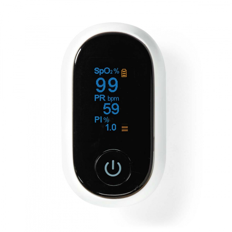 Nedis SmartLife Pulse Oximeter | Bluetooth® | LED | Anti-bewegingsinterferentie / Auditief alarm / Hoge precisie sensor / Perfusie-index / Polsslag / Zuurstofverzadiging (SpO2) | Wit