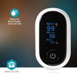 Nedis SmartLife Pulse Oximeter | Bluetooth® | LED | Anti-bewegingsinterferentie / Auditief alarm / Hoge precisie sensor / Perfusie-index / Polsslag / Zuurstofverzadiging (SpO2) | Wit