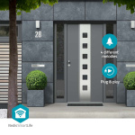 Nedis SmartLife Gong | RF, frequentie 433 MHz | Accessoire voor: WIFICDP10GY / WIFICDP30WT / WIFICDP40CWT | Batterij Gevoed / USB Gevoed | 4 geluiden | 4.5 V DC / 5 V DC | Instelbaar volume | Wit