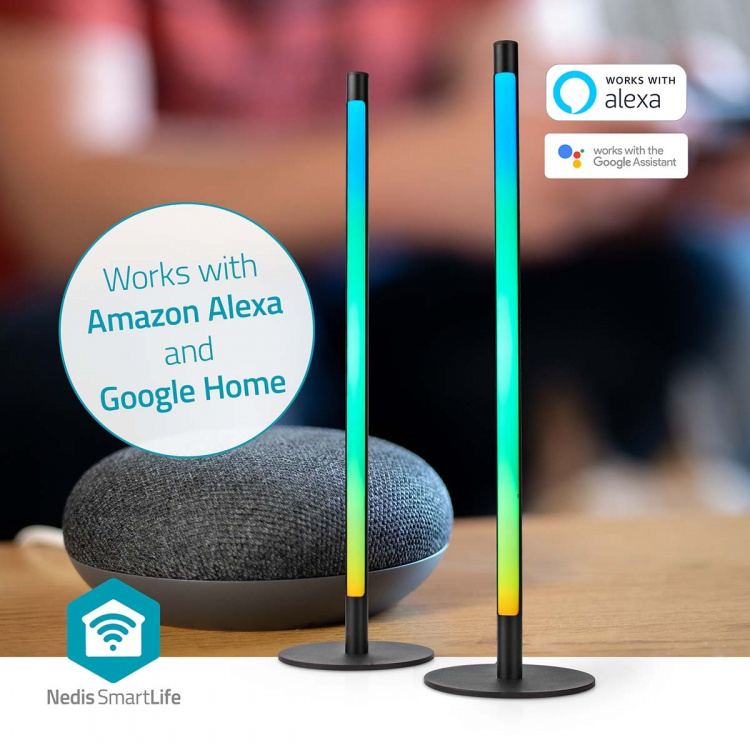 Nedis SmartLife Sfeerverlichting | Wi-Fi | Tube | 600 lm | RGBIC / Warm tot Koel Wit | 2700 - 6500 K | 36 W | Metaal | 2 Stuks Nedis SmartLife Sfeerverlichting | Wi-Fi | Tube | 600 lm | RGBIC / Warm tot Koel Wit | 2700 - 6500 K | 36 W | Metaal | 2 Stuks