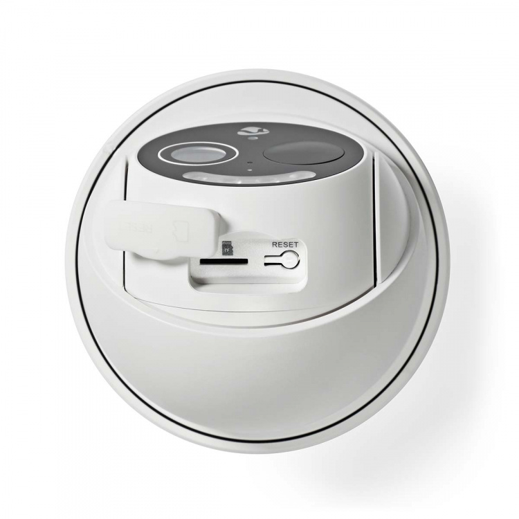 Nedis SmartLife Camera voor Buiten | Full HD 1080p | Pan tilt | IP65 | Max. batterijduur: 5 Maanden | Cloud Opslag (optioneel) / microSD (niet inbegrepen) | 5 V DC | Met bewegingssensor | Nachtzicht | Wit