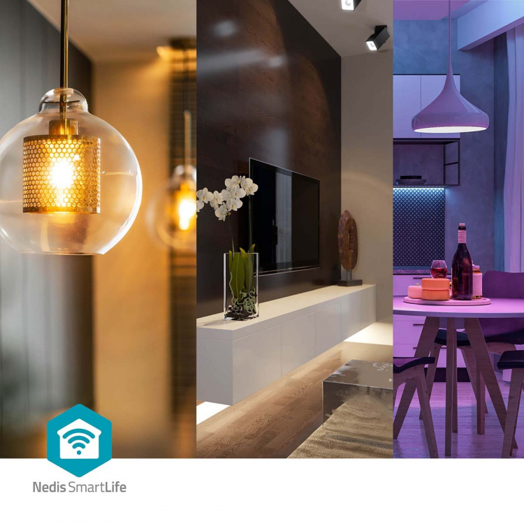 Nedis SmartLife Plafondlamp | RGB / Warm tot Koel Wit | Rond | Diameter: 290 mm | 1800 lm | 2700 - 6500 K | IP20 | Energieklasse: F | Android™ / IOS