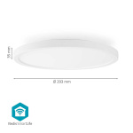Nedis SmartLife Plafondlamp | RGB / Warm tot Koel Wit | Rond | Diameter: 290 mm | 1800 lm | 2700 - 6500 K | IP20 | Energieklasse: F | Android™ / IOS