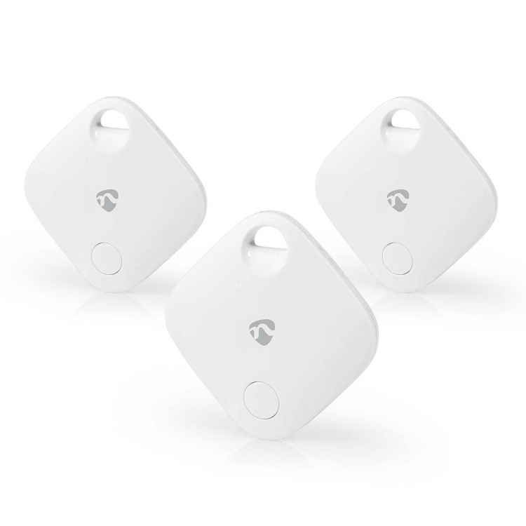 Nedis Keyfinder | Geschikt voor: Apple Find My App | Batterij Gevoed | 3x CR2032 | Incl. batterij(en) | Bluetooth® versie: 5.1 | Batterijlevensduur tot: 1 Jaar | Wit | 3 Stuks