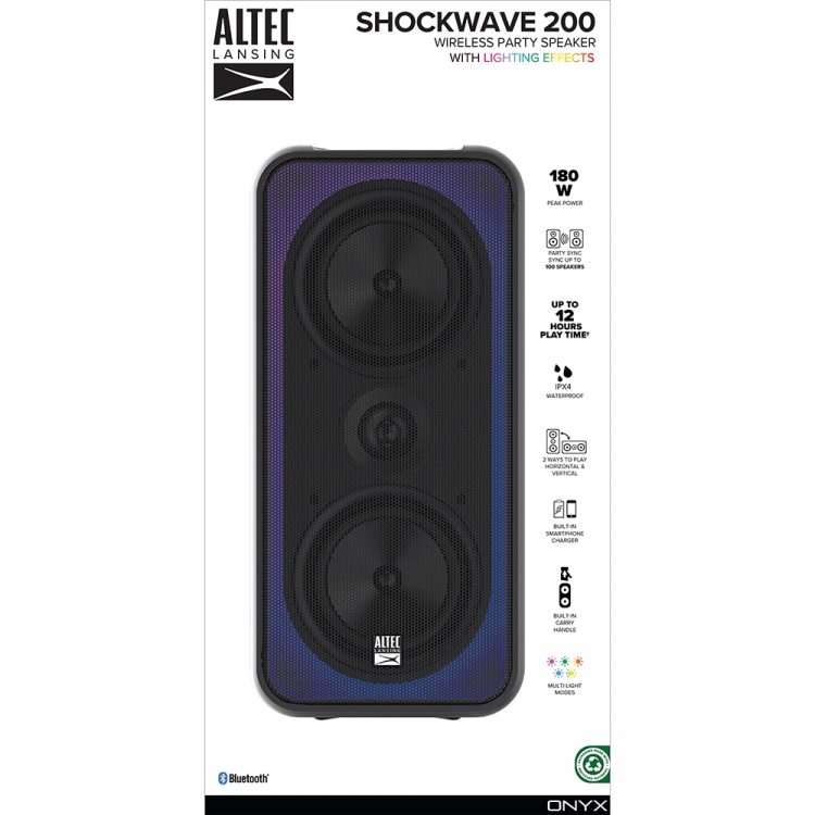 ALTEC LANSING Speaker IMT7100 ShockWave200 RGB IPX67 Black ALTEC LANSING Speaker IMT7100 ShockWave200 RGB IPX67 Black