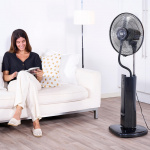 Floor Fan With Cooling Mist Black