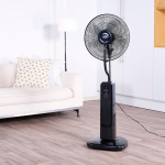 Floor Fan With Cooling Mist Black