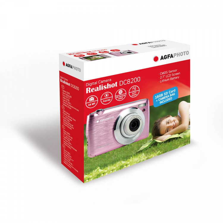 AGFA Digital Camera DC8200 CMOS 8x 18MP Pink