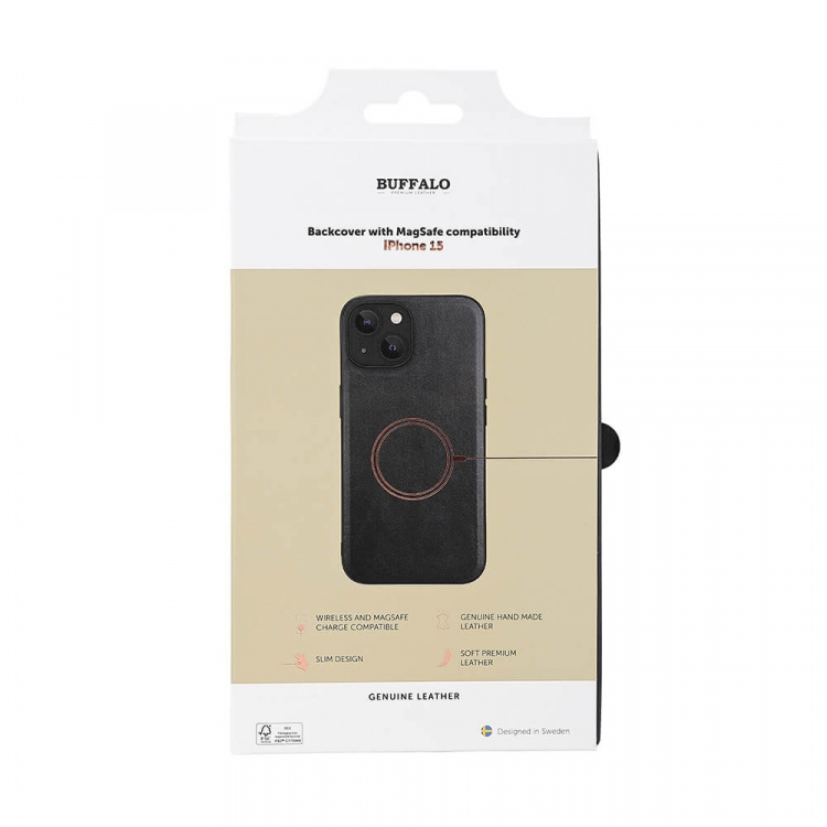 Phone Case Leather Magseries Black - iPhone 15  Phone Case Leather Magseries Black - iPhone 15