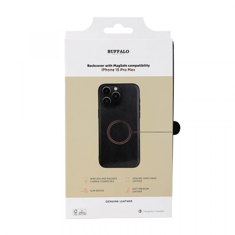 Phone Case Leather Magseries Black - iPhone 15 Pro Max Phone Case Leather Magseries Black - iPhone 15 Pro Max