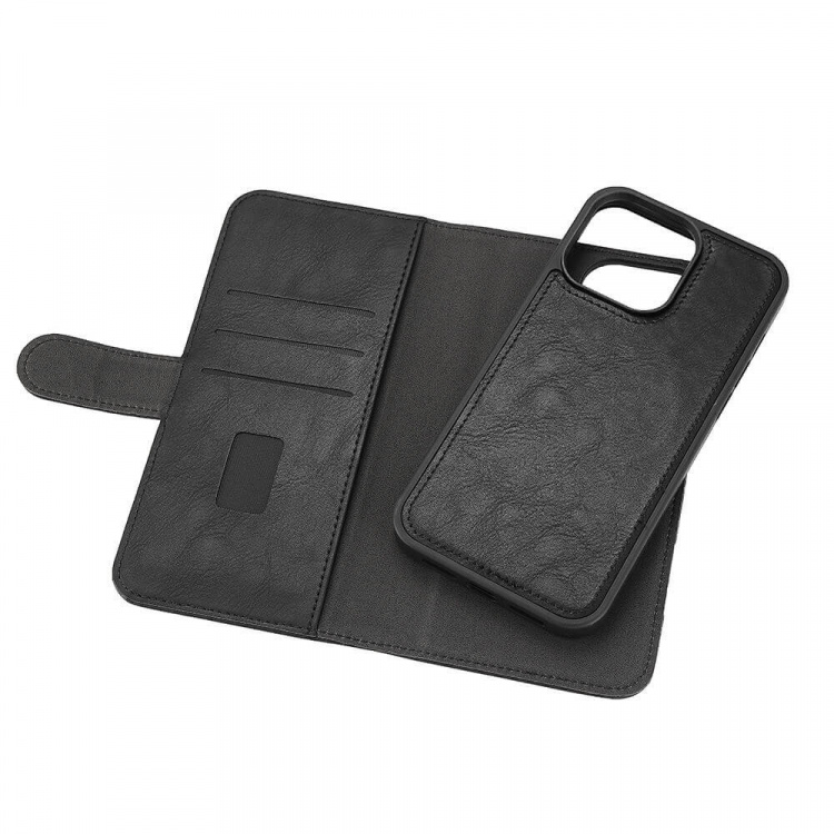 Wallet Case 2-in-1 3 Card Slots MagSeries Black - iPhone 15 Pro Max 