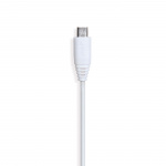 Round Charging Cable MicroUSB to USB-A 0.3m White 
