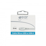 Round Charging Cable MicroUSB to USB-A 0.3m White 