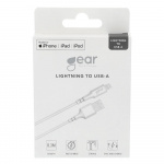 GEAR Ronde Oplaadkabel Lightning naar USB-A 0,3m Wit MFI GEAR Ronde Oplaadkabel Lightning naar USB-A 0,3m Wit MFI