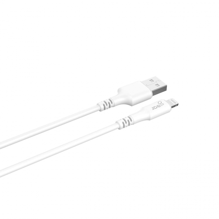 GEAR Ronde Oplaadkabel Lightning naar USB-A 0,3m Wit MFI GEAR Ronde Oplaadkabel Lightning naar USB-A 0,3m Wit MFI
