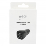 Charger 12/24V 2xUSB-A 3,4A Black