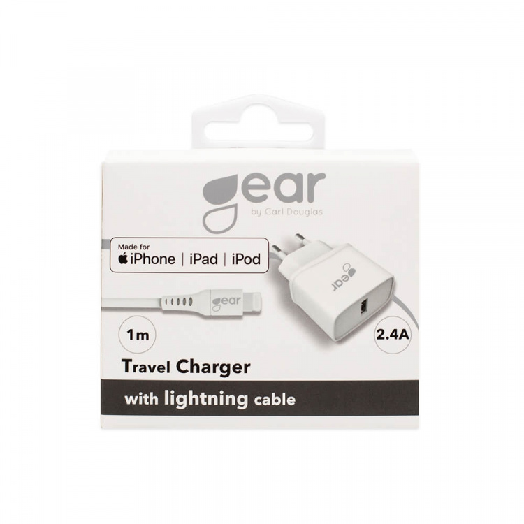 Charger 220V 1xUSB 2,4A White Lightning cable 1m MFI C89 Charger 220V 1xUSB 2,4A White Lightning cable 1m MFI C89