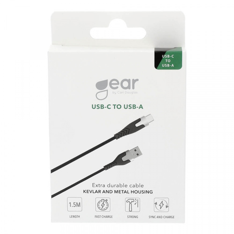 Cable PRO USB-A to USB-C 2.0 1.5m Black Kevlarcabel and Metalhousing